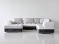 Sofás de esquina 280x220x85 cm - tapizado gris y blanco - diseño moderno para salón - confort modular