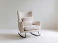 Mecedoras tapizada de tela 80 x 90 x 105 cm - blanco - sillón balancín moderno para salón y zona de descanso