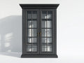 Vitrinas de madera 120 x 45 x 190 cm - negro - diseño clásico con puertas de cristal