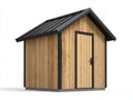 Casetas de jardín de madera 300 x 200 x 220 cm - marrón y negro - cobertizo exterior con puerta individual y tejado inclinado