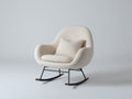 Mecedoras tapizada de tela 85 x 80 x 90 cm - blanco - sillón balancín moderno para salón dormitorio y lectura