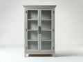 Vitrinas de madera 100x40x190 cm - color blanco - diseño clásico con 2 puertas de cristal