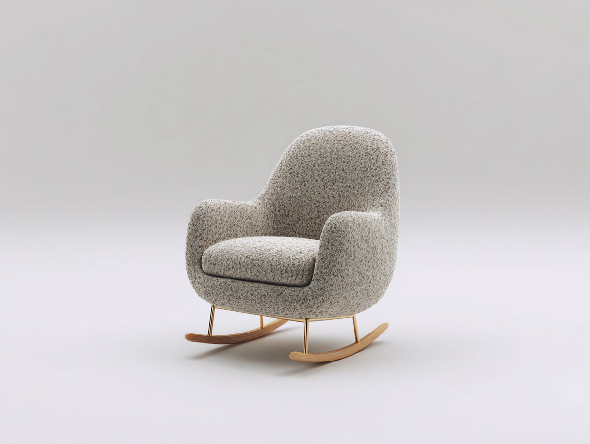 Mecedoras 75x85x95 cm - tapizado beige - balancín moderno para salón - diseño cómodo