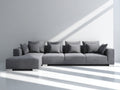 Sofás de esquina 320x240x85 cm - tapizado gris - diseño moderno para salón - asiento amplio