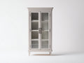 Vitrinas de madera 100 x 42 x 185 cm - blanco roto - diseño clásico con puertas de cristal