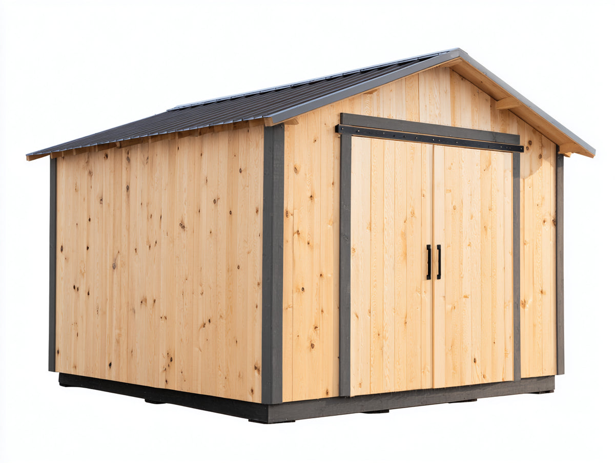 Casetas de jardín caseta de madera exterior 300x250x220 cm - color natural - estilo clásico