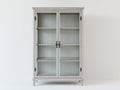 Vitrinas vitrina de madera con puertas de cristal 120x40x200 cm - color blanco - estilo clásico